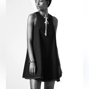 LISA PERRY Black Sleeveless Cotton Dress
